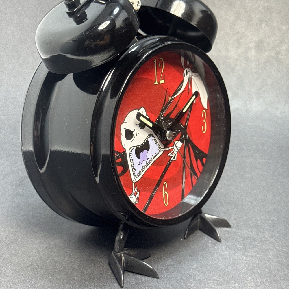 Disney Nightmare Before Christmas Jack Skellington Alarm Clock Metal Double Bell - Picture 13 of 14